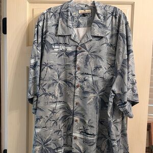 Tommy Bahama Gray Palm Print Shirt